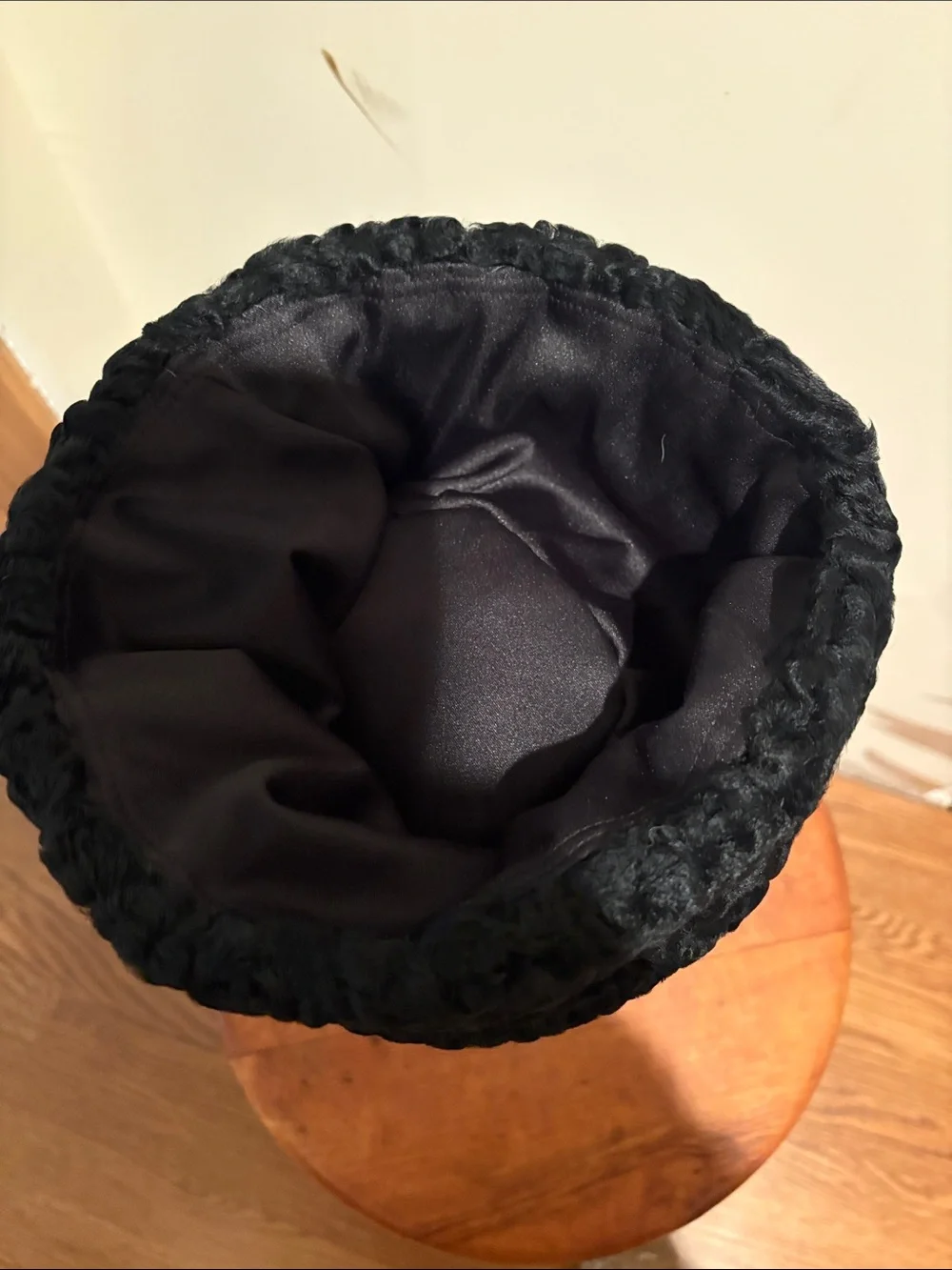 I rage custom made Black Faux Fur Pillbox Hat - Women's Winter Accessory
